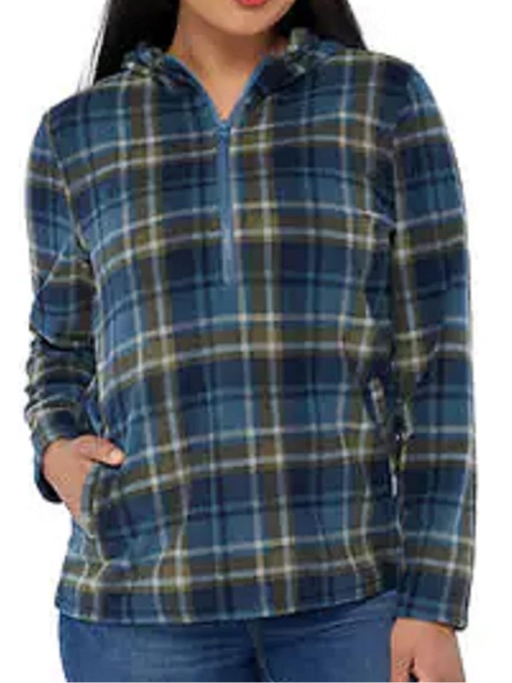 O'Neill Blue Plaid Hooded Pullover